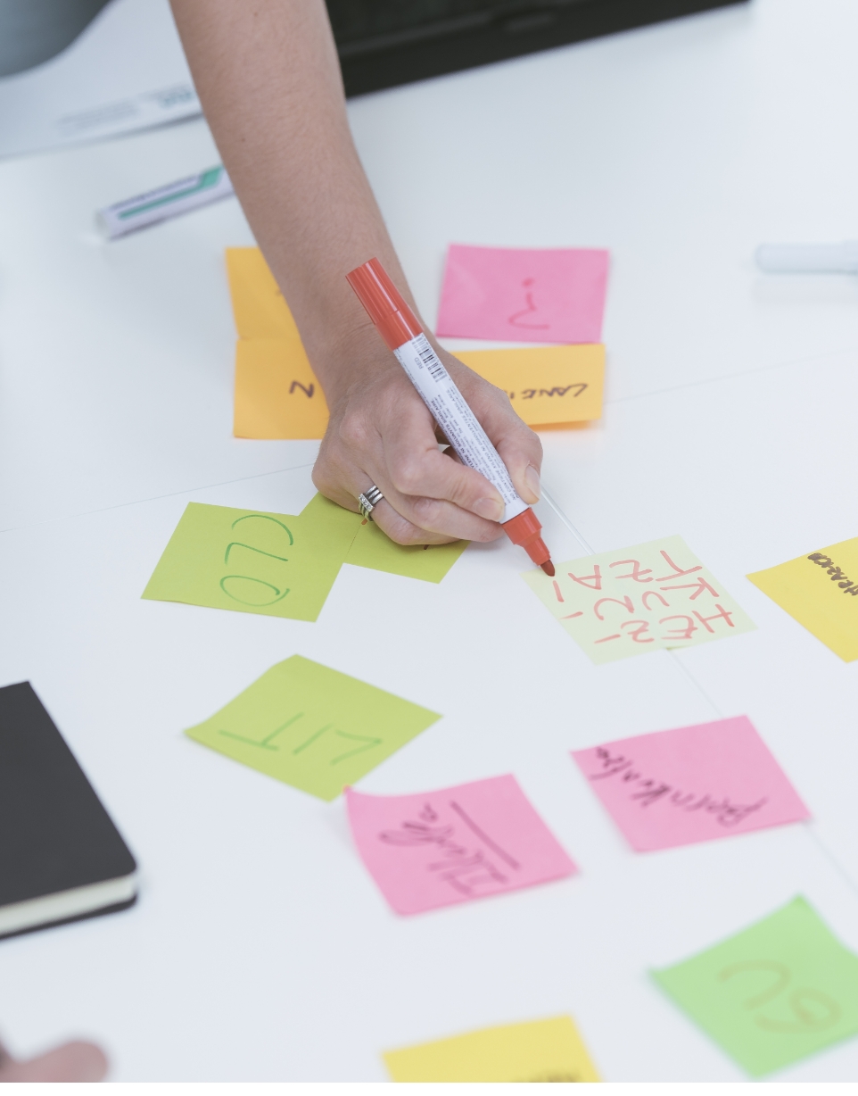 postits en una mesa